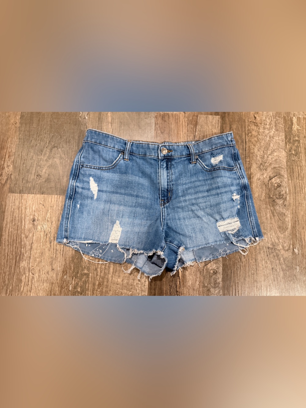 Aerie denim distressed shorts